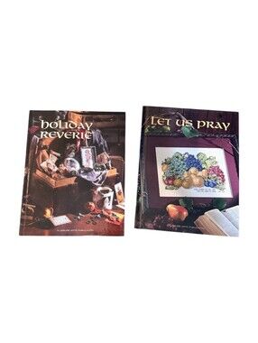 Holiday Reverie & Let Us Pray Cross Stitch Pattern Books by Leisure Arts